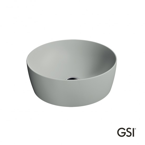 Επικαθήμενος Νιπτήρας Πορσελάνης GSI Sand 40x40cm Στρόγγυλος 9039-450 Cenere