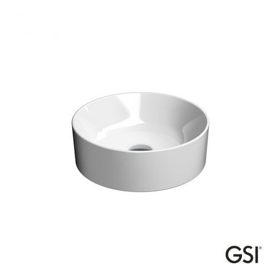 Επικαθήμενος Νιπτήρας Πορσελάνης Kube-X GSI Φ40 εκ. Κυκλικός χωρίς Οπή για Βρύση και με Ειδική Αντιμικροβιακή Επίστρωση 9426-300 Λευκός