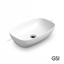 Επικαθήμενος Νιπτήρας Πορσελάνης GSI Nubes 60×38 εκ. 9783-300 Λευκό