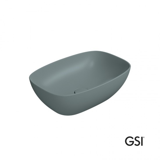 Επικαθήμενος Νιπτήρας Πορσελάνης GSI Nubes 50x35cm 9784-901 Agave 