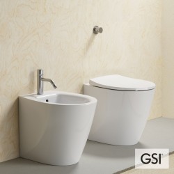 Μπιντέ Δαπέδου Πορσελάνης 52 εκ. GSI Modo Back to Wall 9862-300 Λευκή