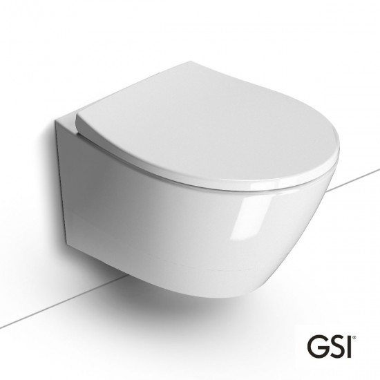 Λεκάνη Κρεμαστή Πορσελάνης 52 εκ. GSI Modo Swirl με Κάλυμμα Slim Soft Close 981600C-300 Λευκή