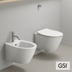 Μπιντέ Κρεμαστό Πορσελάνης 52 εκ. GSI Modo Swirl 9864-300 Λευκή