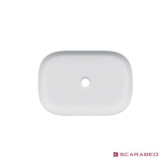 Επικαθήμενος Νιπτήρας Πορσελάνης 56x39cm Scarabeo Glam 1804-300 Λευκό Επικαθήμενος Νιπτήρας Πορσελάνης 56x39cm Scarabeo Glam 1804-300 Λευκό