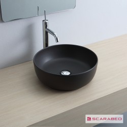 Επικαθήμενος Νιπτήρας Πορσελάνης 39x39cm Scarabeo Glam 1807-401 Black