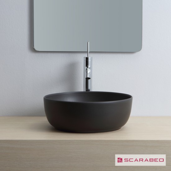 Επικαθήμενος Νιπτήρας Πορσελάνης 39x39cm Scarabeo Glam 1807-401 Black