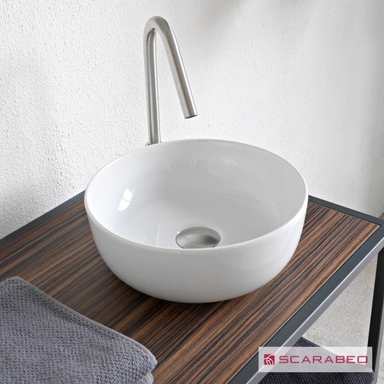 Επικαθήμενος Νιπτήρας Πορσελάνης 33x33cm Scarabeo Glam 1808-300 Λευκό Επικαθήμενος Νιπτήρας Πορσελάνης 33x33cm Scarabeo Glam 1808-300 Λευκό