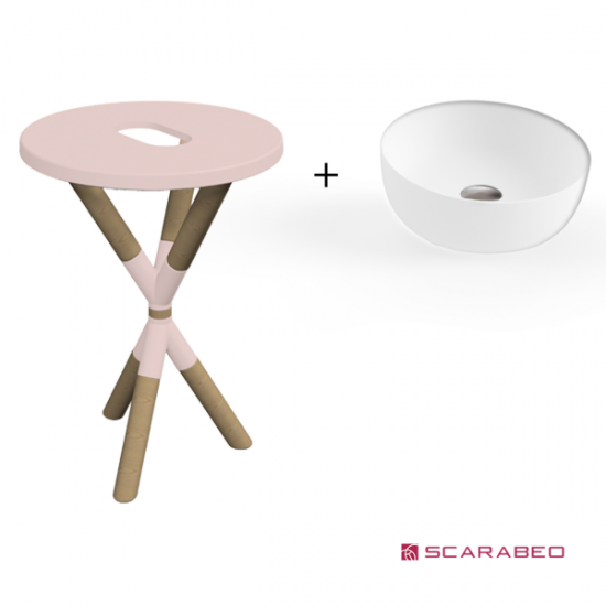 Έπιπλο Scarabeo Cross Φ52 2501F0-9854 Antique Pink (Ροζ Ματ) Χωρίς Νιπτήρα Έπιπλο Scarabeo Cross Φ52 2501F0-9854 Antique Pink (Ροζ Ματ) Χωρίς Νιπτήρα