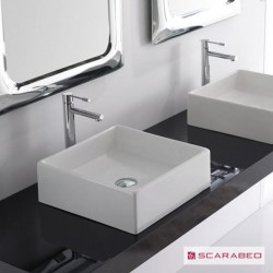 Νιπτήρας Πορσελάνης Επιτραπέζιος Scarabeo Teorema 40 8031/40-300 39x39cm