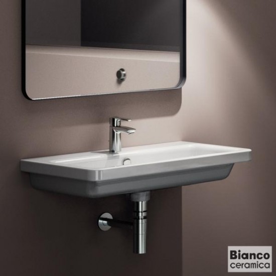 Επικαθήμενος Νιπτήρας Πορσελάνης Bianco Ceramica City 80 MCITY36-300 80x45cm