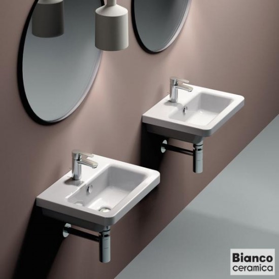 Επικαθήμενος Νιπτήρας Πορσελάνης Bianco Ceramica City 50 MCITY83-300 50x40 cm