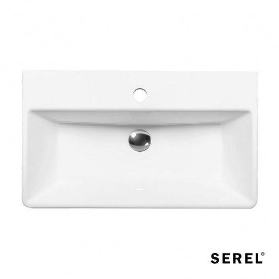 Επικαθήμενος Νιπτήρας Πορσελάνης Serel Tetra 60 × 35 cm με Οπή και με Δυνατότητα Τοποθέτησης και ως Κρεμαστός 2046-300 Λευκός Επικαθήμενος Νιπτήρας Πορσελάνης Serel Tetra 60 × 35 cm με Οπή και με Δυνατότητα Τοποθέτησης και ως Κρεμαστός 2046-300 Λευκός