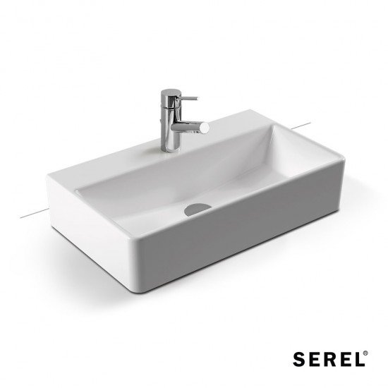Επικαθήμενος Νιπτήρας Πορσελάνης Serel Tetra 60x42 cm με Οπή και με Δυνατότητα Τοποθέτησης και ως Κρεμαστός 2047-300 Λευκός Επικαθήμενος Νιπτήρας Πορσελάνης Serel Tetra 60x42 cm με Οπή και με Δυνατότητα Τοποθέτησης και ως Κρεμαστός 2047-300 Λευκός