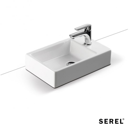 Επικαθήμενος Νιπτήρας Πορσελάνης Serel Tetra 45x28cm με Οπή και με Δυνατότητα Τοποθέτησης και ως Κρεμαστός 2049-300 Λευκός Επικαθήμενος Νιπτήρας Πορσελάνης Serel Tetra 45x28cm με Οπή και με Δυνατότητα Τοποθέτησης και ως Κρεμαστός 2049-300 Λευκός