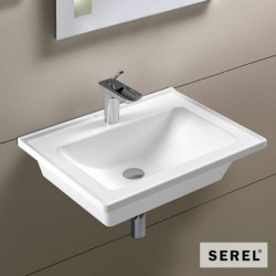 Επικαθήμενος Νιπτήρας Πορσελάνης Serel Slim 46 3001-300 60x46cm