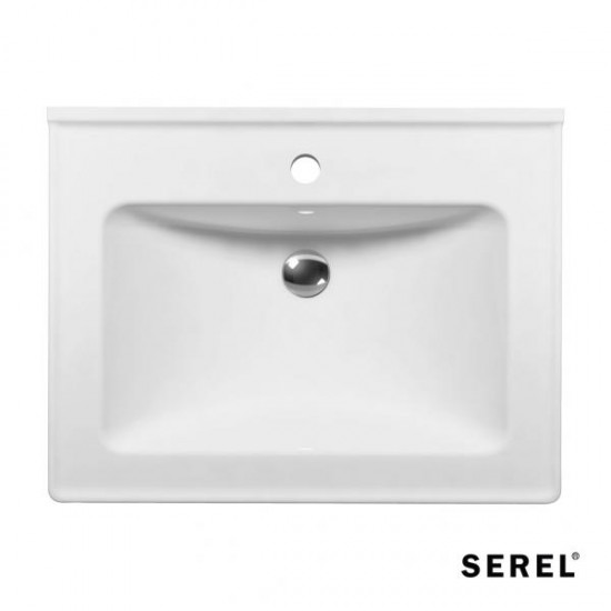Επικαθήμενος Νιπτήρας Πορσελάνης Serel Slim 46 3001-300 60x46cm