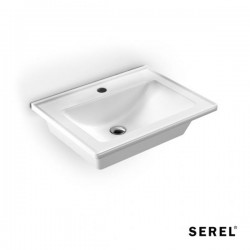 Επικαθήμενος Νιπτήρας Πορσελάνης Serel Slim 46 3001-300 60x46cm