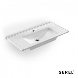 Επικαθήμενος Νιπτήρας Πορσελάνης Serel Slim 46 3037-300 100x46cm