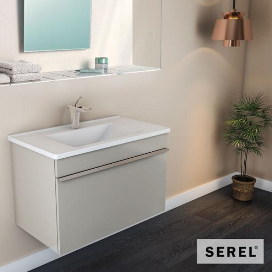 Επικαθήμενος Νιπτήρας Πορσελάνης Serel Slim 46 3037-300 100x46cm