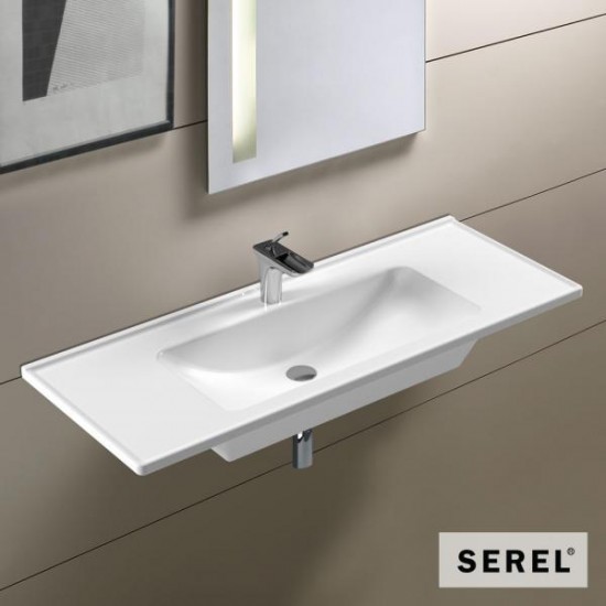 Επικαθήμενος Νιπτήρας Πορσελάνης Serel Slim 46 3039-300 120x46cm