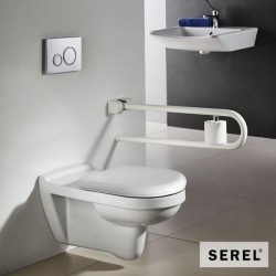 Λεκάνη Κρεμαστή Α.Μ.Ε.Α. Serel Senior Με Απλό Κάλυμμα Normal Close 304500-300 Λευκή