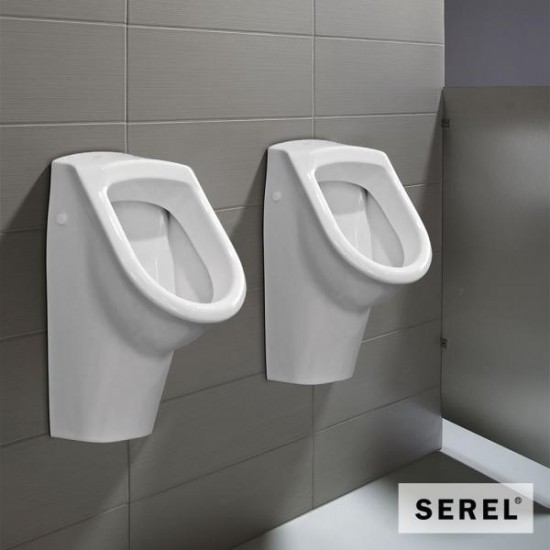 Ουρητήριο με παροχή επάνω Λευκό Serel 6809U-300 32εκ.