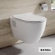 Λεκάνη Κρεμαστή Serel Smart Rimless SM2600SC-300 52cm Λευκή με Κάλυμμα Slim Soft Close Αντιβακτηριακό Βακελίτη 
