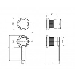 Μίκτης Εντοιχισμού Με Εκτροπέα Περιστροφικό 2/3 Εξόδων Armando Vicario Lumiere Antique Brass 516053-221