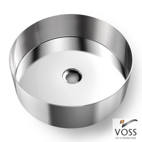 Voss Milo V1040-111 Επικαθήμενος Νιπτήρας Inox Brushed Φ40