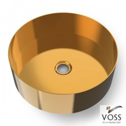 Voss Milo V1040-211 Επικαθήμενος Νιπτήρας Inox Gold Brushed Φ40