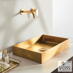 Voss Aldo V1255-211 Επικαθήμενος Νιπτήρας Inox Gold Brushed 55x38
