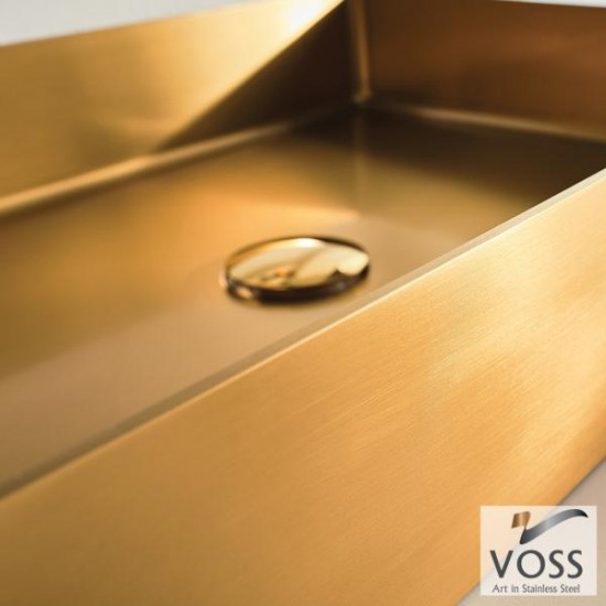 Voss Aldo V1255-211 Επικαθήμενος Νιπτήρας Inox Gold Brushed 55x38