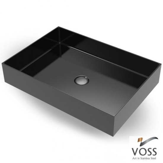 Voss Aldo V1255-411 Επικαθήμενος Νιπτήρας Inox Black Brushed 55x38
