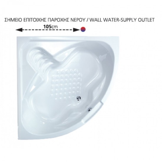 Μπανιέρα Γωνιακή Ακρυλική Nataly 519 Sanitec 150x150x60cm Μπανιέρα Γωνιακή Ακρυλική Nataly 519 Sanitec 150x150x60cm