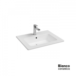 Επικαθήμενος Νιπτήρας Πορσελάνης Bianco Ceramica Flat 46 36060-300 62.5x46.5cm