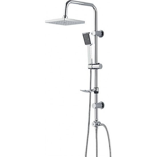 Στήλη Ντους Ορειχάλκινη Tema Rain Plus 53231 Χρωμέ Κυκλική 2 Εξόδων Χωρίς Μπαταρία Στήλη Ντους Ορειχάλκινη Tema Rain Plus 53231 Χρωμέ Κυκλική 2 Εξόδων Χωρίς Μπαταρία