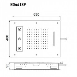 Ορθογώνια Κεφαλή Ντουζ 63x48cm Almar Spin Temptation E044189-100 Χρωμέ 