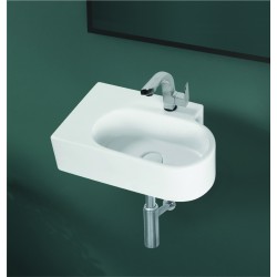 Νιπτήρας Μπάνιου Πορσελάνης Κρεμαστός Γωνιακός I-zec Fruity 46Χ29Χ13 cm 6005 Λευκός