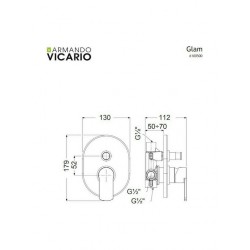 Μίκτης Εντοιχισμού 2 Εξόδων Armando Vicario Chrome Glam 610050D-100