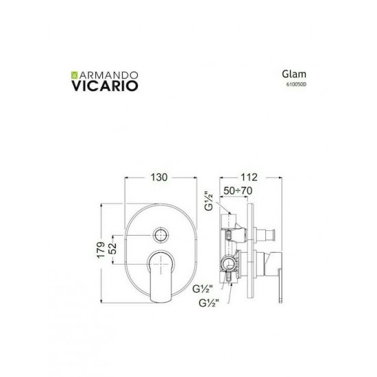 Μίκτης Εντοιχισμού 2 Εξόδων Armando Vicario Chrome Glam 610050D-100