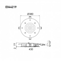 Στρογγυλή Κεφαλή Ντουζ Φ38cm Almar Round Mist Temptation E044219-111 Inox