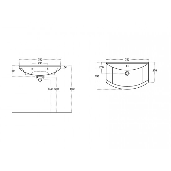 Νιπτήρας Επίπλου Μπάνιου Πορσελάνης 75x50 Sanovit Zenon 6075 Λευκός Νιπτήρας Επίπλου Μπάνιου Πορσελάνης 75x50 Sanovit Zenon 6075 Λευκός