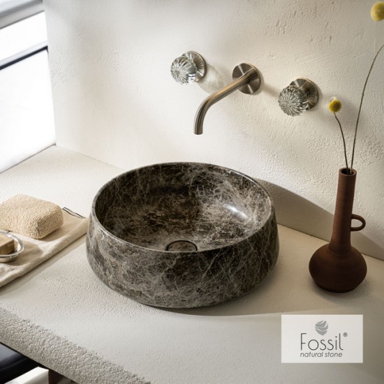 Μαρμάρινος Νιπτήρας Επιτραπέζιος Φ42cm Fossil Opus Marble DR42-523 Emperador Dark Μαρμάρινος Νιπτήρας Επιτραπέζιος Φ42cm Fossil Opus Marble DR42-523 Emperador Dark