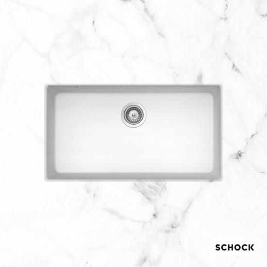 Υποκαθήμενος Νεροχύτης 83,8x46.9cm Schock Cristadur Mono 15090U-1302 Polaris (Λευκό)