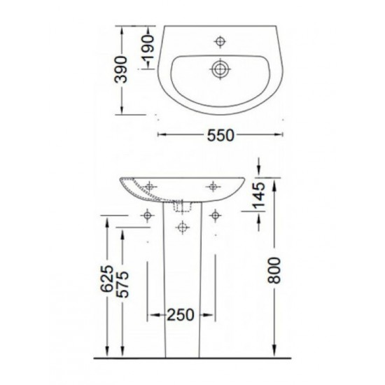 Κολώνα Για Νιπτήρα Πορσελάνης Serel Friendly 6705-300 62.5x25cm Κολώνα Για Νιπτήρα Πορσελάνης Serel Friendly 6705-300 62.5x25cm