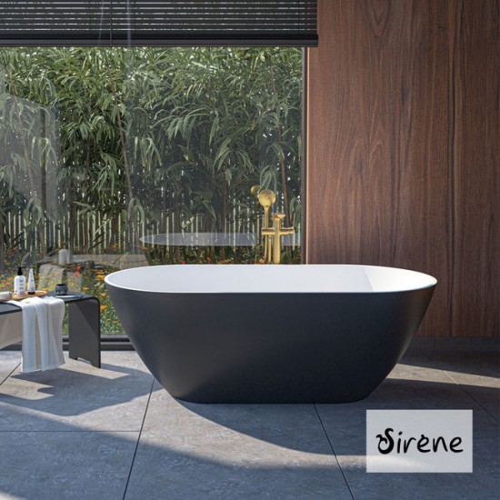 Μπανιέρα ελεύθερης τοποθέτησης Sirene Cusco 165x85cm Λευκό Ματ - Μαύρο Ματ Μπανιέρα ελεύθερης τοποθέτησης Sirene Cusco 165x85cm Λευκό Ματ - Μαύρο Ματ