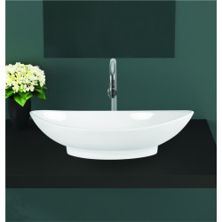 Νιπτήρας Μπάνιου Λευκός Πορσελάνης I-zec Cadiz 7009  60 x 33,5 x 16 εκ. Επικαθήμενος Οβάλ χωρίς Τρύπα Υπερχείλισης χωρίς Οπή για Βρύση