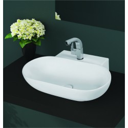 Νιπτήρας Μπάνιου Πορσελάνης Λευκός I-zec Orbit 7010 57 x 40,5 x 12  εκ. Επικαθήμενος με Οπή για Βρύση