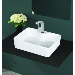 Νιπτήρας Μπάνιου Πορσελάνης Λευκός I-zec Fusion 7012 48,3 x 37 x 13  εκ. Επικαθήμενος με Οπή για Βρύση