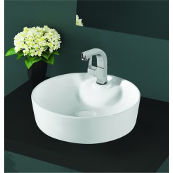 Νιπτήρας Μπάνιου Λευκός Πορσελάνης  I-zec spoof 7018 43x43x12,5 cm Επικαθήμενος Κυκλικός Χωρίς Τρύπα Υπερχείλισης και με Αντιμικροβιακή Επίστρωση